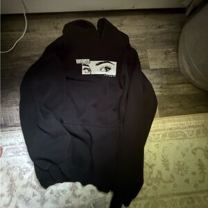 Brandy Melville Black Hoodie with Eye Graphic